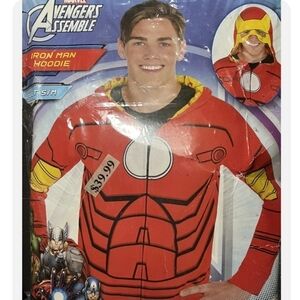 NWT Marvel Avengers Assemble Iron Man Hoodie Sweatshirt Adult Men's S/M Cosplay